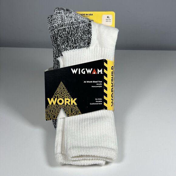 Wigwam Other - Wigwam Work Socks Double Cushioned White & Black Men's Size XL 12-15 Shoe